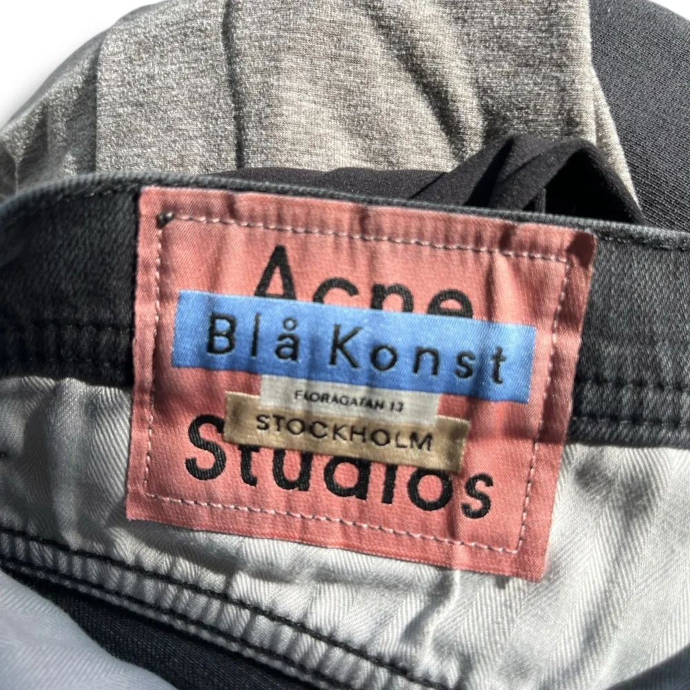 ACNE STUDIOS x BLA KONST Jeans “River Used Black” 30x27 Japanese Denim Cropped